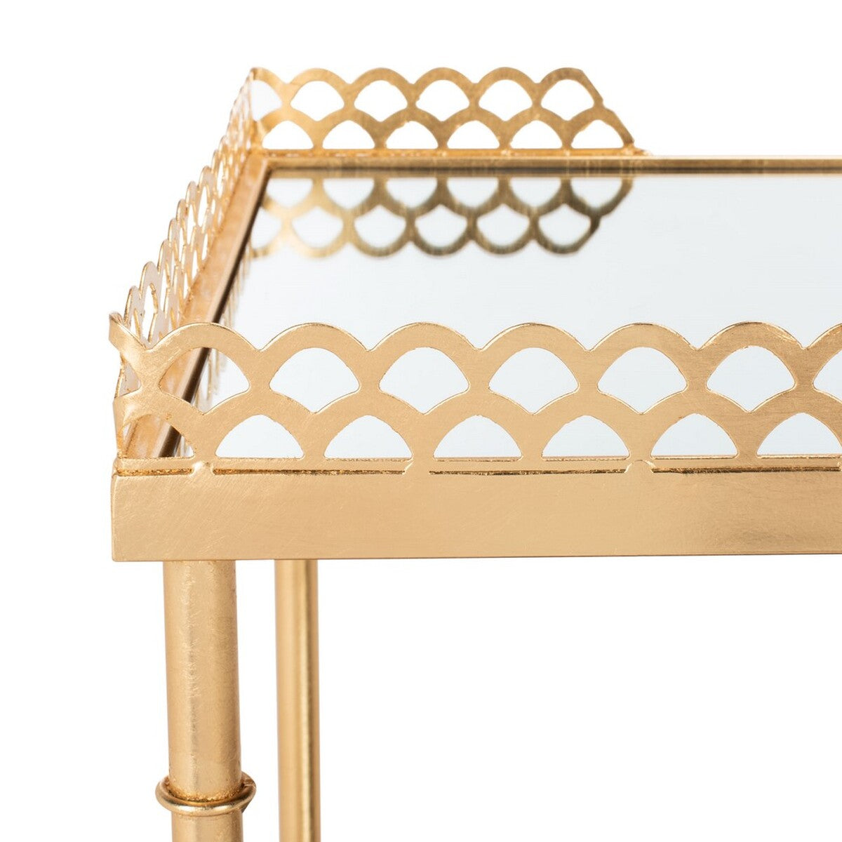 Safavieh Eryn 2 Shelf Gold Leaf Table | Accent Tables | Modishstore - 4