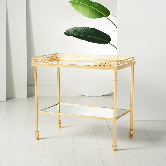 Safavieh Eryn 2 Shelf Gold Leaf Table | Accent Tables | Modishstore