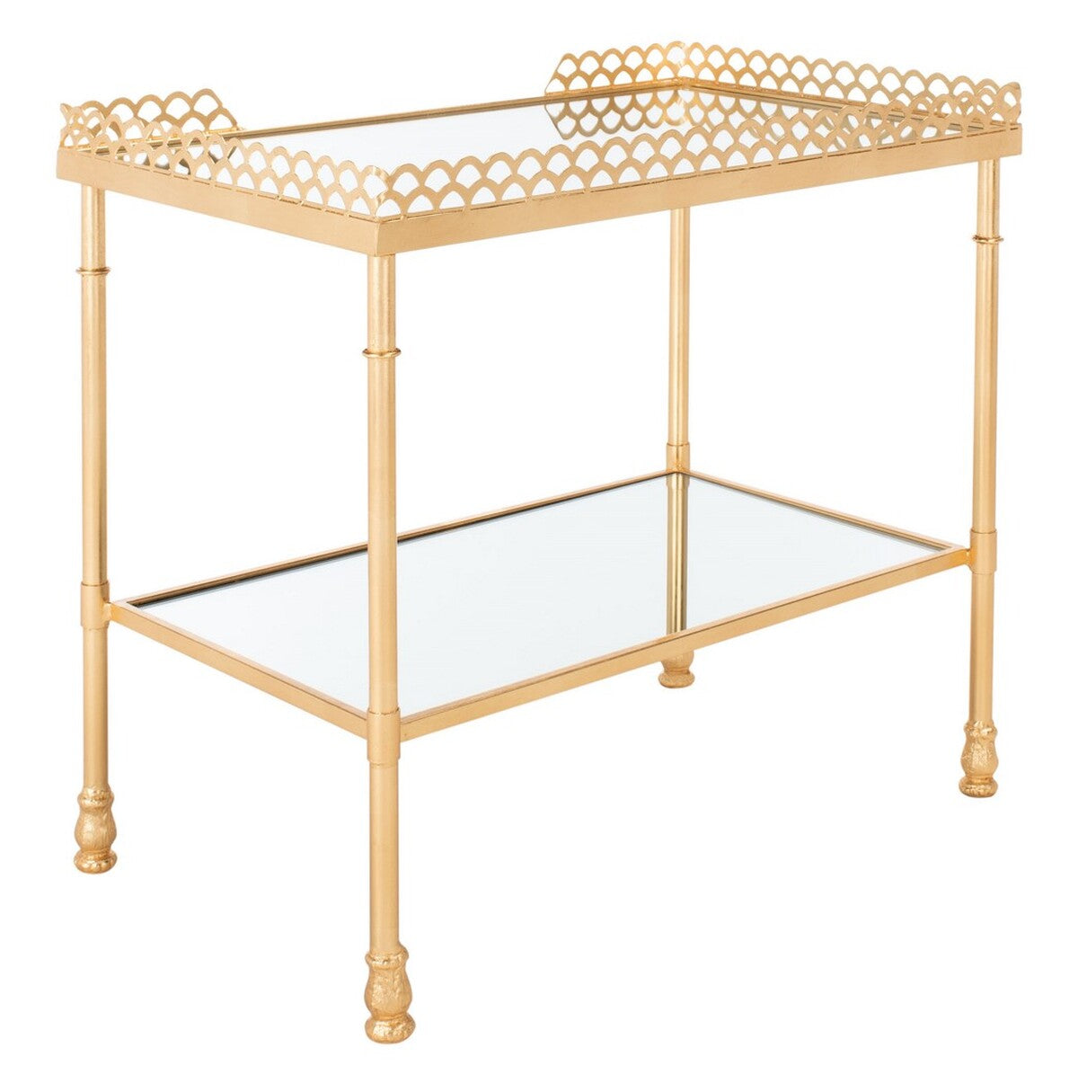 Safavieh Eryn 2 Shelf Gold Leaf Table | Accent Tables | Modishstore - 3