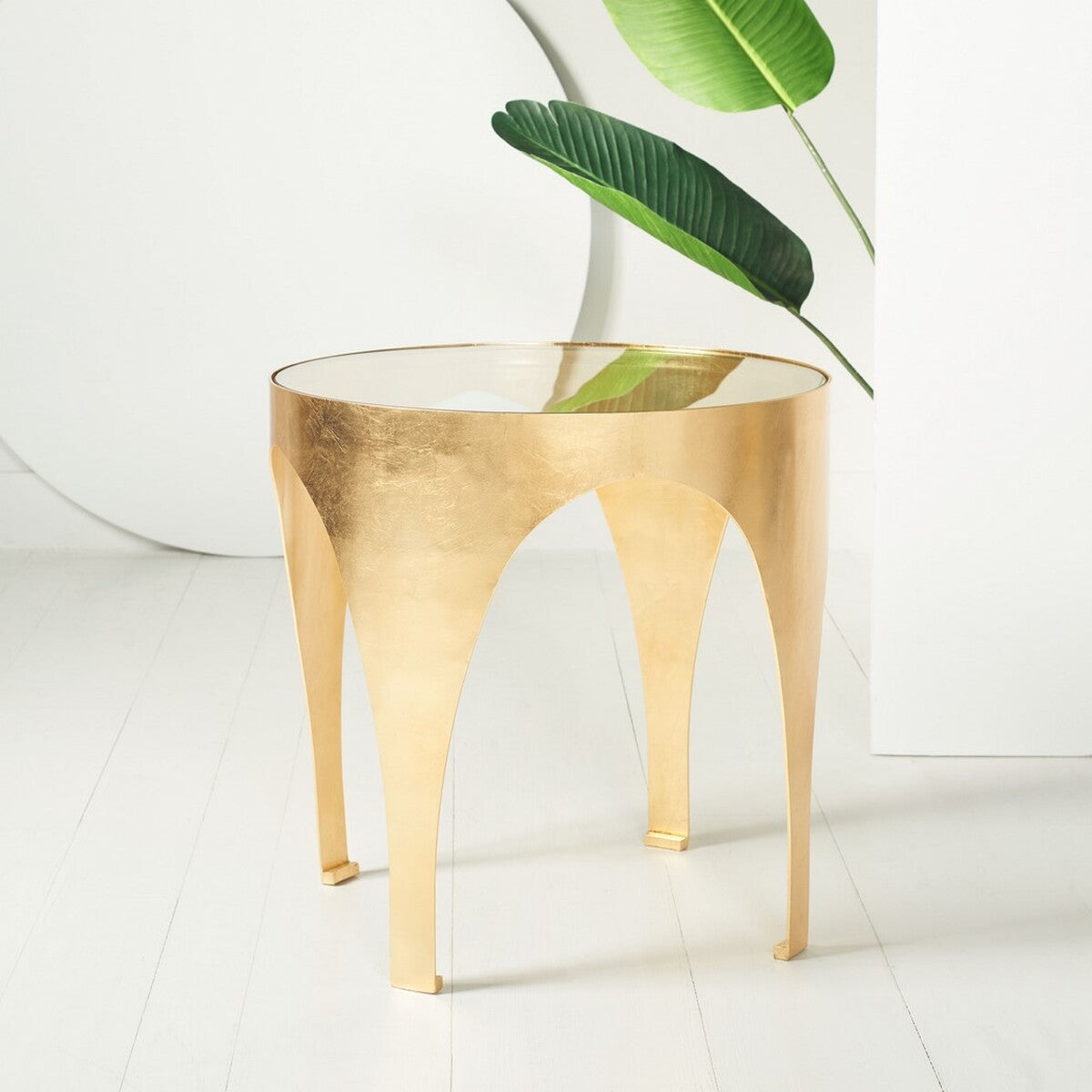 Safavieh Lillia Gold Leaf Accent Table | Accent Tables | Modishstore