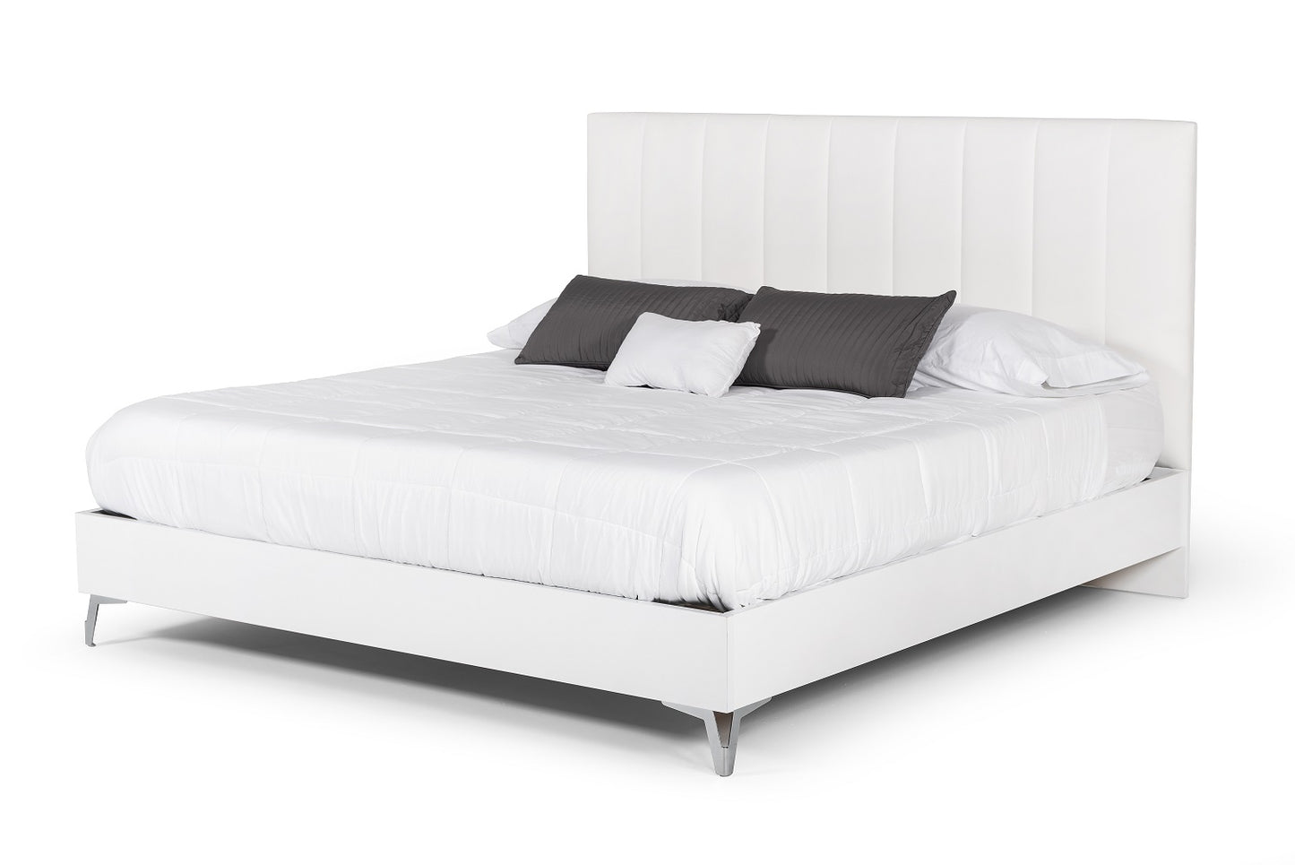 Nova Domus Angela - Italian Modern White Eco Leather Bed | Modishstore | Beds-2