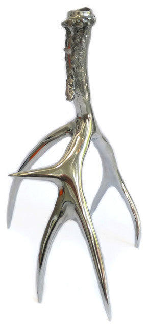Roost Polished Antler Candlesticks & Pillar Holders