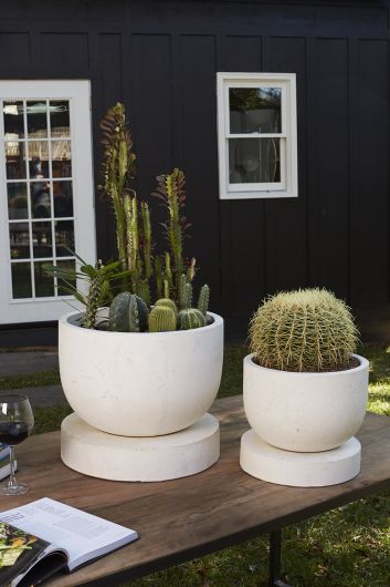 Archer White Concrete Planter By Accent Decor- 2 Sizes | Planters, Troughs & Cachepots | Modishstore - 1