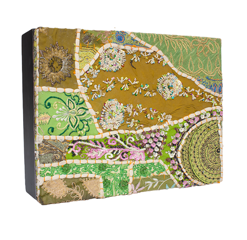 Gold Leaf Design Group Sari Art Boxes | Wall Decor | Modishstore-3