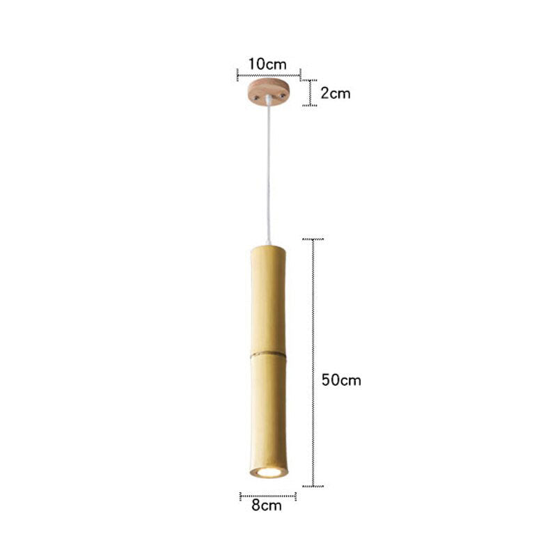 Bamboo Long Tube LED Pendant Light By Artisan Living-2