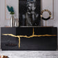 Modrest Aspen - Modern High Gloss Black & Gold Buffet | Modishstore | Sideboards