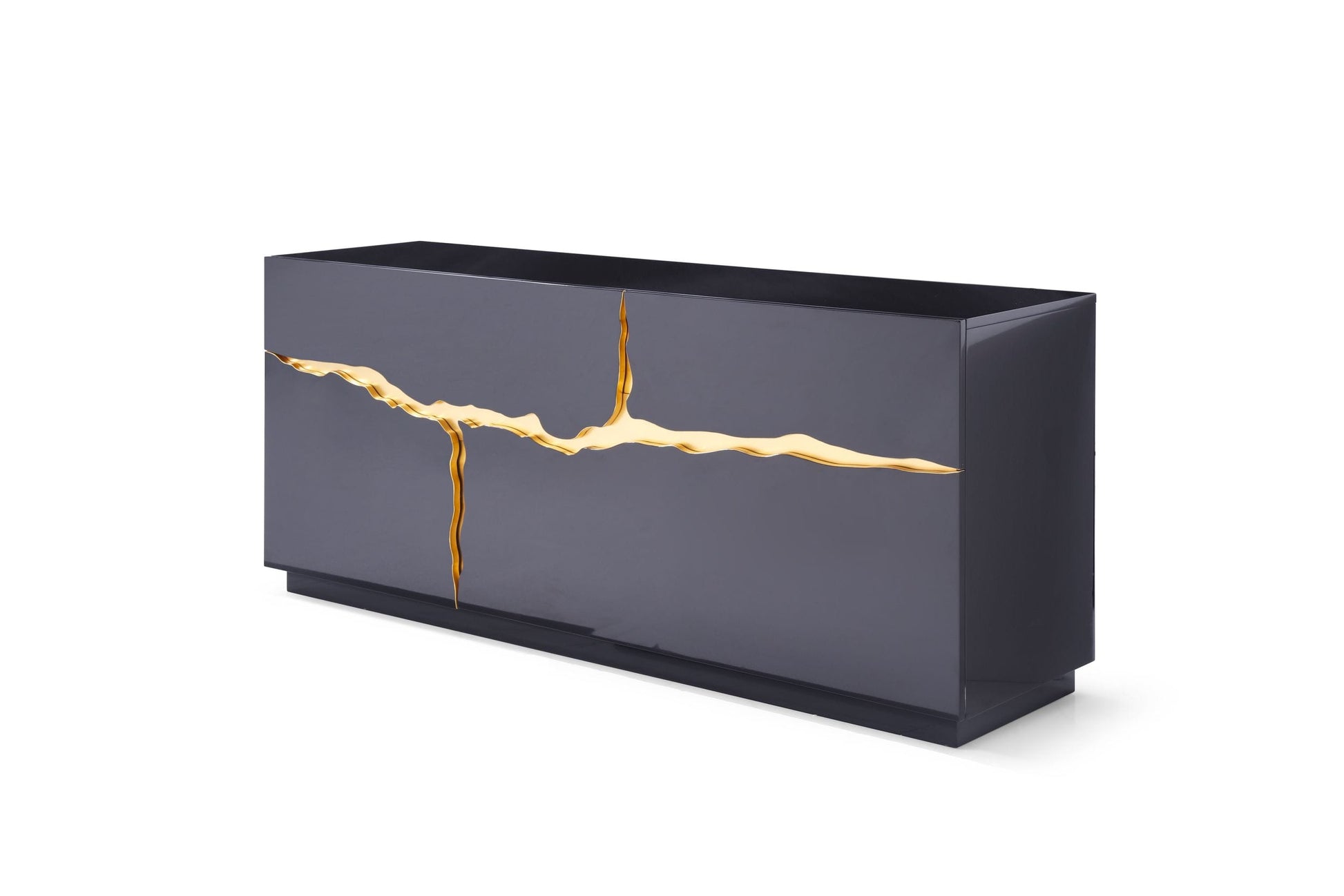 Modrest Aspen - Modern High Gloss Black & Gold Buffet-4