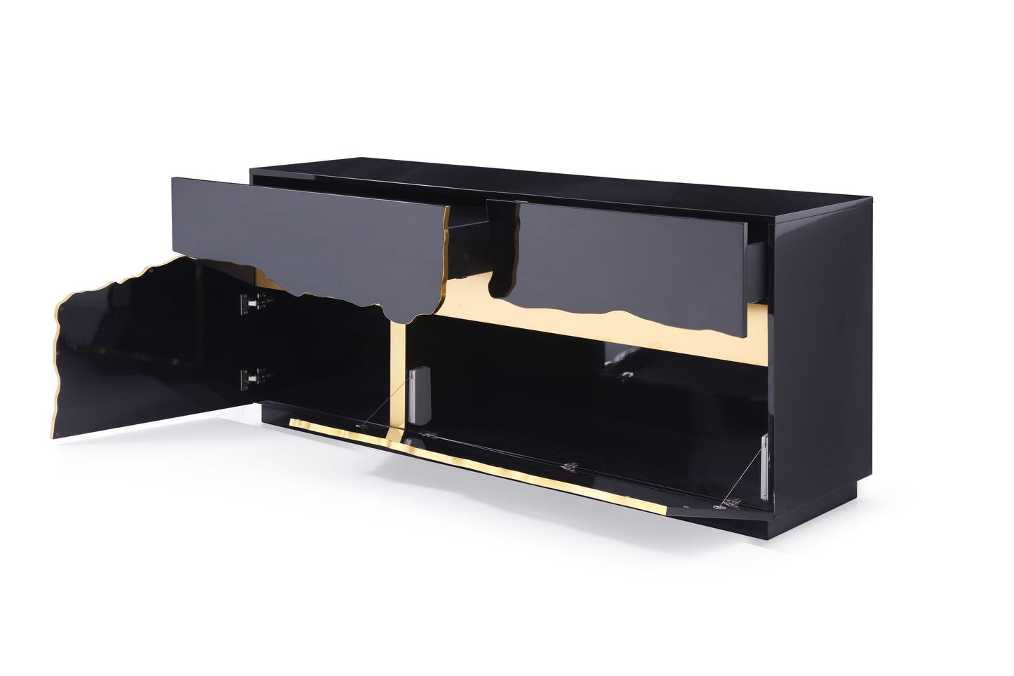 Modrest Aspen - Modern High Gloss Black & Gold Buffet-6