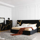 Modrest Aspen - Eastern King Glam Black Velvet & Gold Bed | Beds | Modishstore