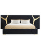 Modrest Aspen - Eastern King Glam Black Velvet & Gold Bed | Beds | Modishstore - 3