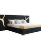 Modrest Aspen - Eastern King Glam Black Velvet & Gold Bed | Beds | Modishstore - 4
