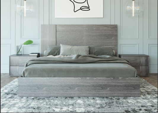 Nova Domus Asus - Italian Modern Elm Grey Bed | Modishstore | Beds