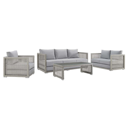 Modway Aura 4 Piece Outdoor Patio Wicker Rattan Set - EEI-3596 | Outdoor Sofas, Loveseats & Sectionals | Modishstore - 10