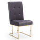 Modrest Legend Modern Grey Fabric & Gold Dining Chair (Set of 2) | Modishstore | Dining Chairs