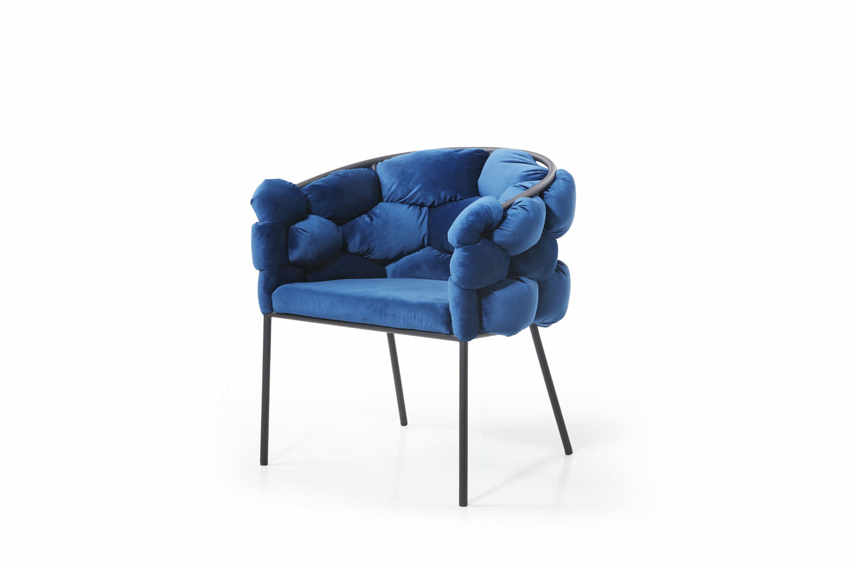 Vig Furniture Modrest Debra Modern Blue Fabric Dining Chair | Modishstore | Dining Chairs