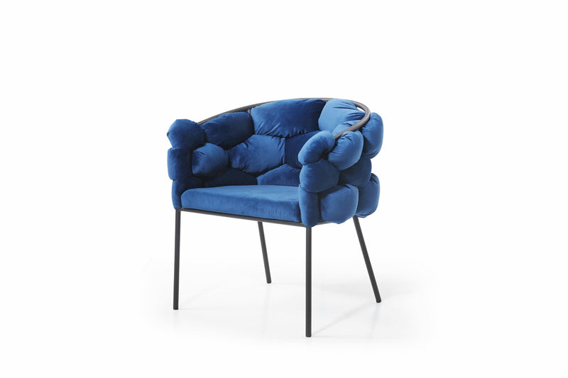 Vig Furniture Modrest Debra Modern Blue Fabric Dining Chair | Modishstore | Dining Chairs