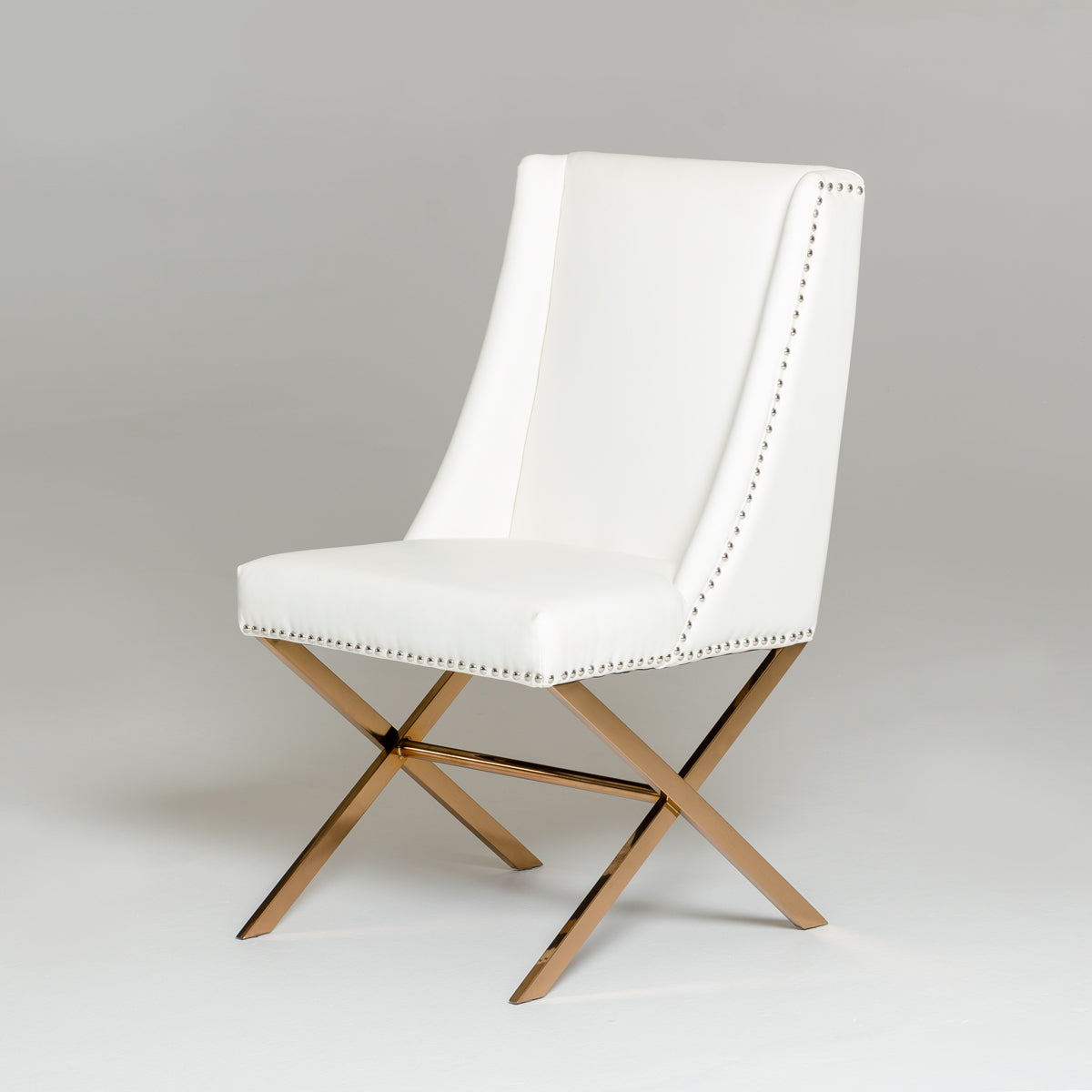 Vig Furniture Modrest Alexia Modern White & Rosegold Dining Chair | Modishstore | Dining Chairs