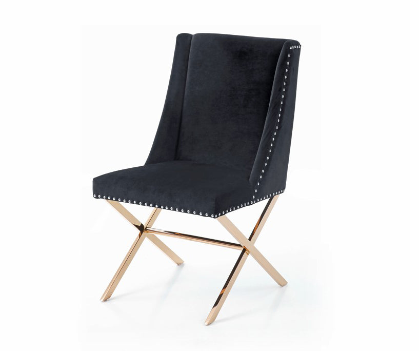 Vig Furniture Modrest Alexia Modern Black & Rosegold Dining Chair | Modishstore | Dining Chairs