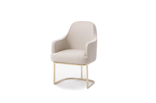 Modrest Tyler Modern Grey & Gold Dining Chair | Modishstore | Dining Chairs