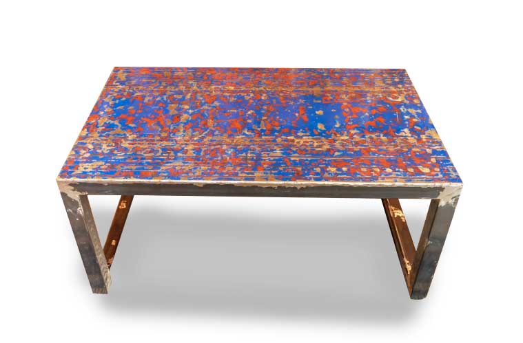 Metal Recycled Oil Drum Coffee Table- Large size- by Artisan Living-6