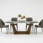 Modrest Babia Modern Smoked Glass & Walnut Extendable Dining Table | Dining Tables | Modishstore - 2