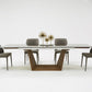Modrest Babia Modern Smoked Glass & Walnut Extendable Dining Table | Dining Tables | Modishstore