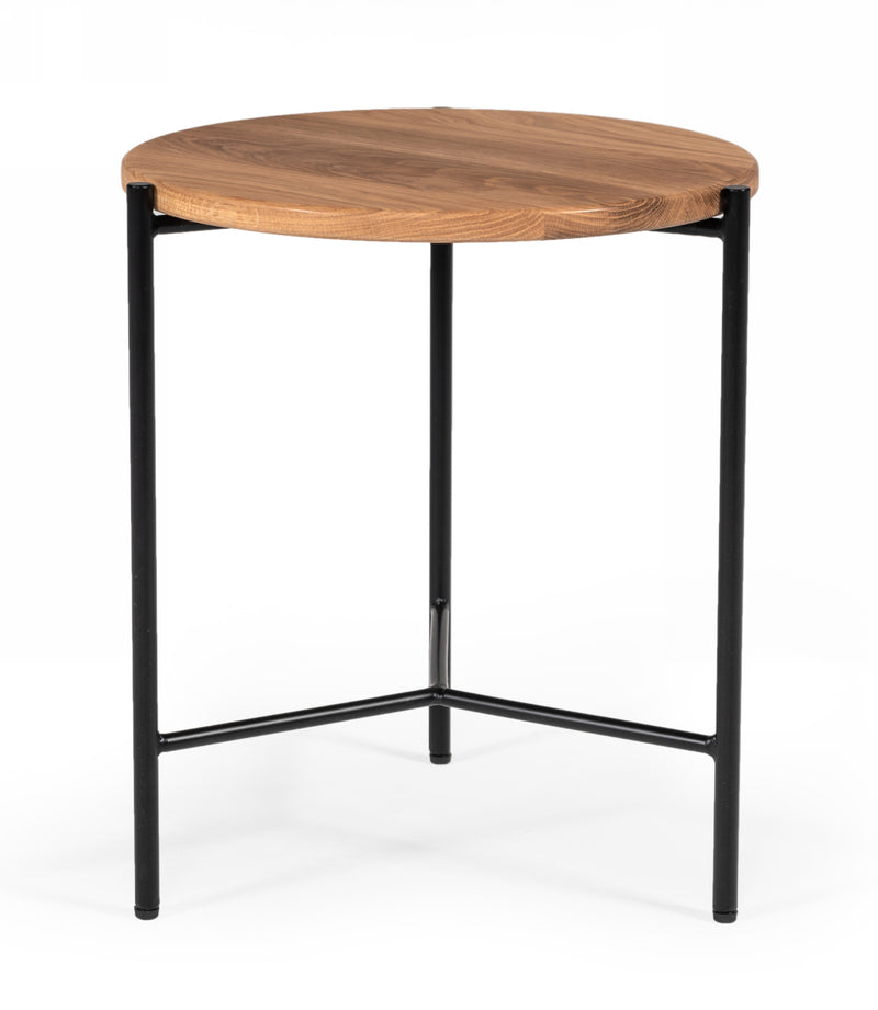 Modrest Bacone - Industrial Oak and Black Iron End Table | Modishstore | End Tables
