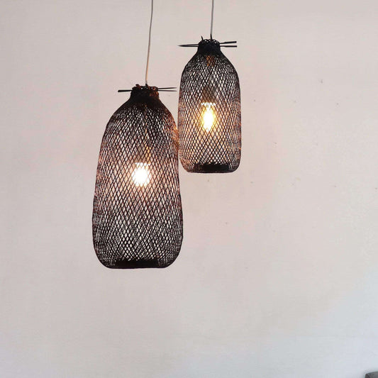 Teeraya - Black Bamboo Pendant Light (Black) By Thaihome | Pendant Lamps | Modishstore