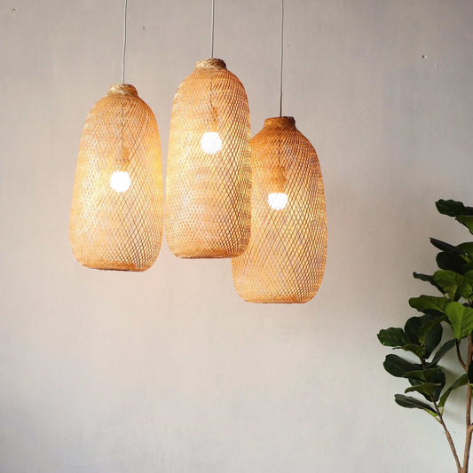 Teeraya Bamboo Pendant Light Shade Size F (Flexible) By Thaihome | Pendant Lamps | Modishstore