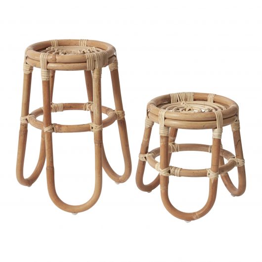 Barefoot Woven Rattan Plant Stand By Accent Decor-2 Sizes | Stands | Modishstore - 3