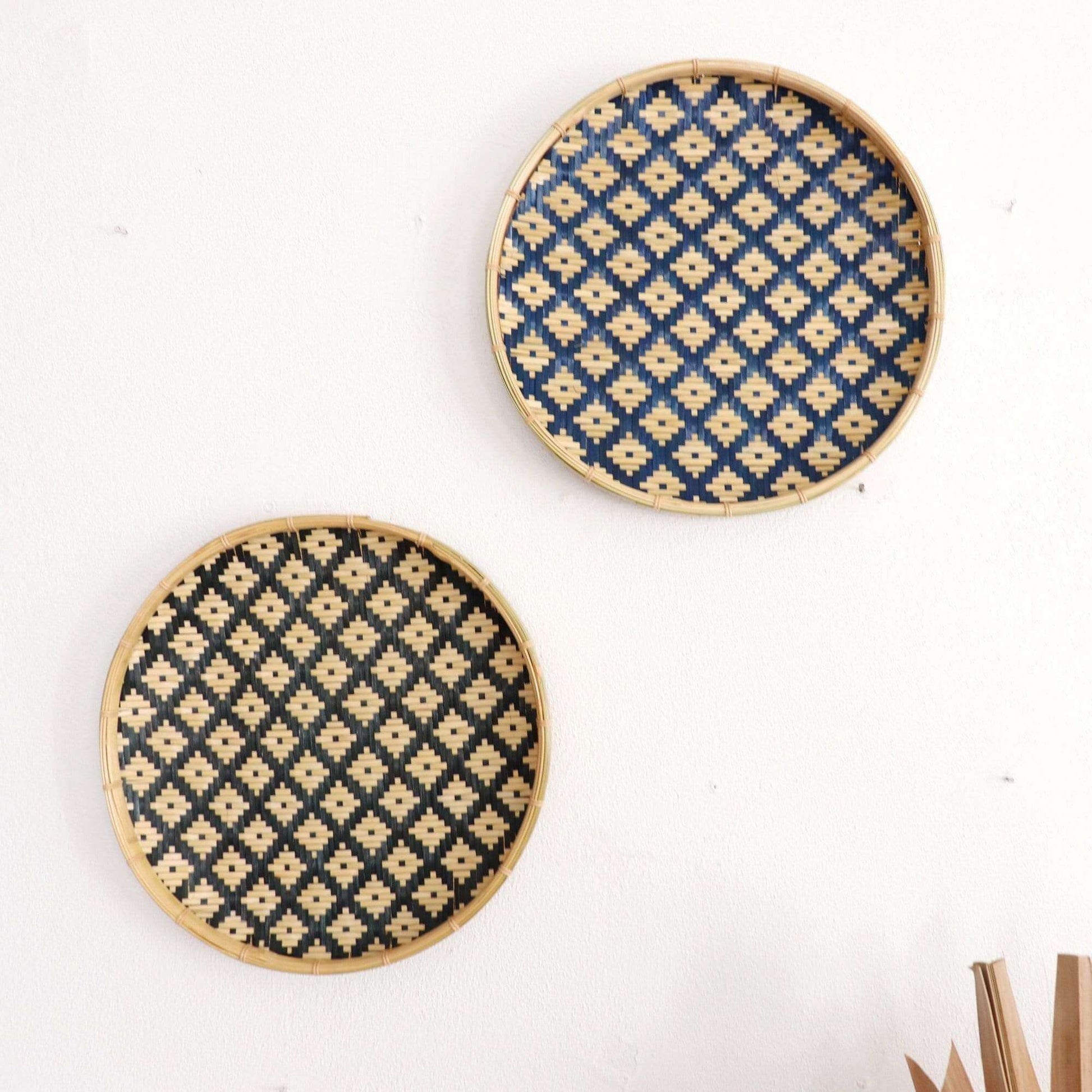 A Ti Nuch - Wall Art Decor Hanging Set Of 2 (Black And Blue) By Thaihome | Wall Decor | Modishstore
