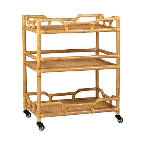 Napali Rattan Rolling Barcart, Natural by Jeffan | Bar Carts | Modishstore - 6