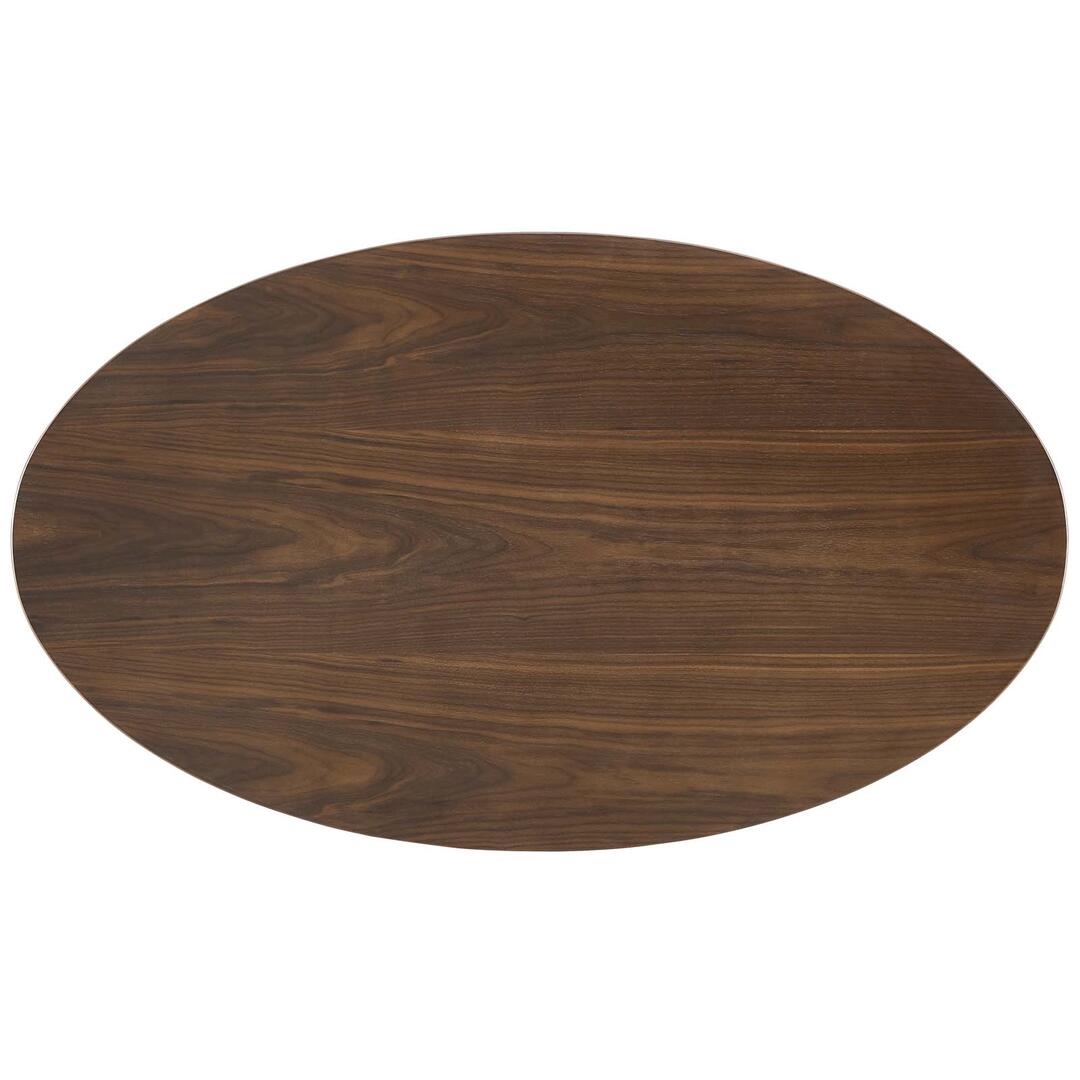 Modway Lippa 48" Oval-Shaped Walnut Coffee Table in Black Walnut | Coffee Tables | Modishstore-3