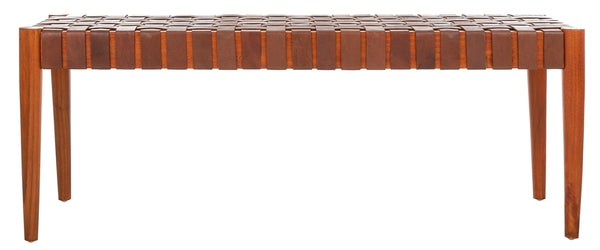 Safavieh Amalia Leather Weave Bench | Benches | Modishstore - 1