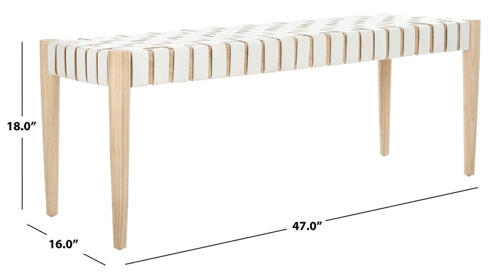 Safavieh Amalia Leather Weave Bench | Benches | Modishstore - 11