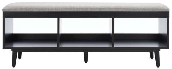Safavieh Cricket Open Shelf Bench W/ Cushion - Gray Linen | Benches | Modishstore - 2