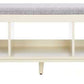 Safavieh Cricket Open Shelf Bench W/ Cushion - Gray Linen | Benches | Modishstore - 2