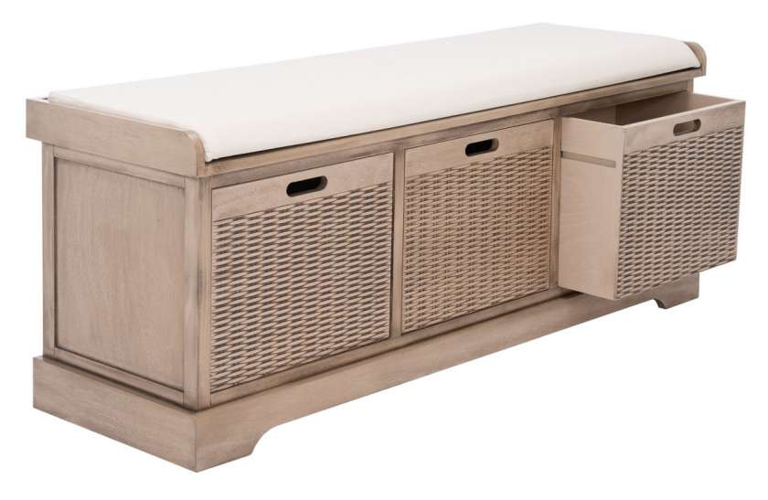 Safavieh Landers 3 Drawer/Cushion Storage Bench | Benches | Modishstore - 8