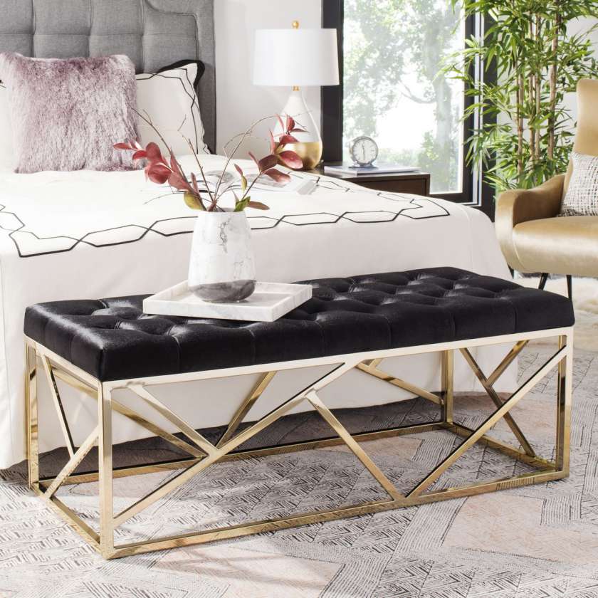 Safavieh Farah Tufted Rectangular Bench | Benches | Modishstore - 2