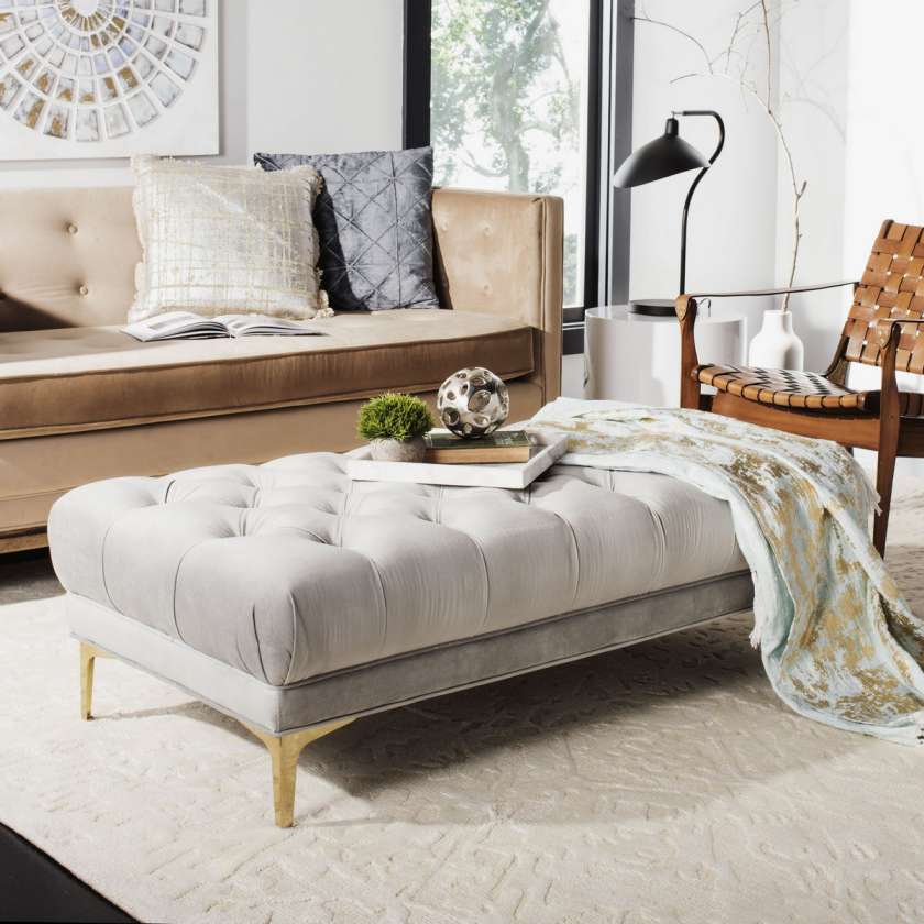 Safavieh Zarya Tufted Rectangular Bench | Benches | Modishstore - 6