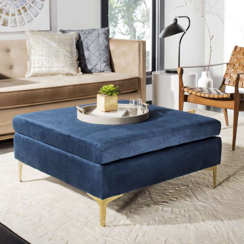 Safavieh Giovanna Square Ottoman | Side Tables | Modishstore - 2