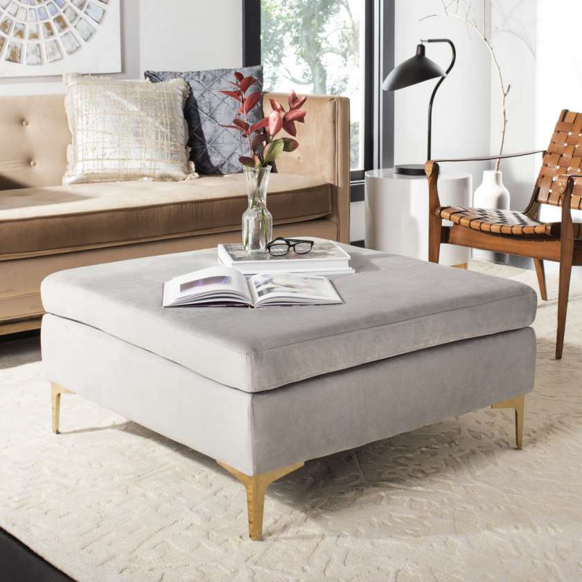 Safavieh Giovanna Square Ottoman | Side Tables | Modishstore - 7