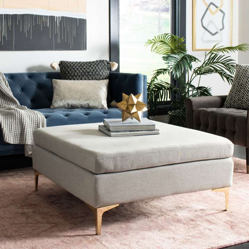 Safavieh Giovanna Square Ottoman | Side Tables | Modishstore - 10