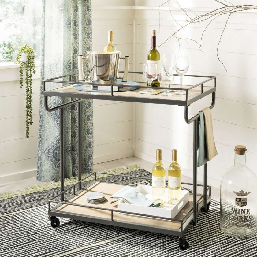 Safavieh Dawson 2 Tier Rectangle Bar Cart | Bar Carts | Modishstore - 2
