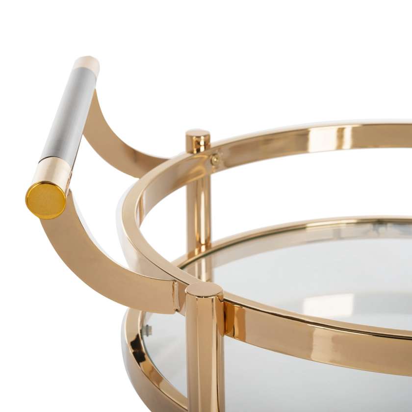 Safavieh Sienna 2 Tier Round Bar Cart | Bar Carts | Modishstore - 7