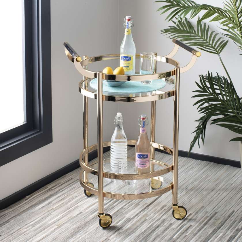 Safavieh Sienna 2 Tier Round Bar Cart | Bar Carts | Modishstore - 5