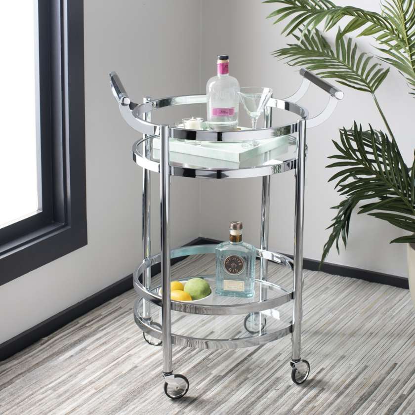 Safavieh Sienna 2 Tier Round Bar Cart | Bar Carts | Modishstore - 9