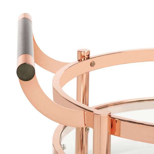 Safavieh Sienna 2 Tier Round Bar Cart - Rose Gold | Bar Carts | Modishstore - 3