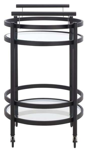Safavieh Sienna 2 Tier Round Bar Cart - Matte Black | Bar Carts | Modishstore - 3