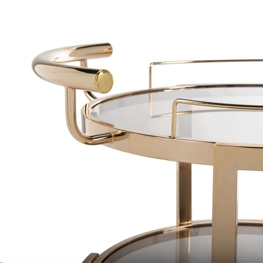 Safavieh Rio 3 Tier Round Bar Cart And Wine Rack | Bar Carts | Modishstore - 4